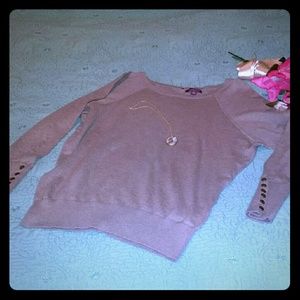 Khaki Sweater with Buttons up the Back